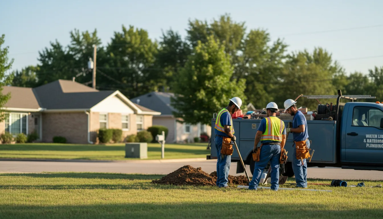 Residential water line and bathroom plumbing service in Norcross, MN